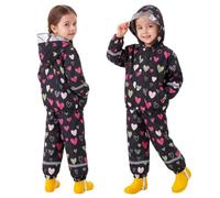 Keyck Chubasquero Impermeable para Niño Niña Chaqueta y Pantalones 1-7 Años | Conjunto de 2 Piezas, Traje de Lluvia, con Capucha y Tiras Reflectantes, Ligero Reutilizable Abrigos para Unisex Infantiles