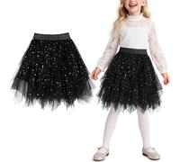 Keyck Falda de Tutú para Niñas Falda de Tul Princesa Ballet 9-10 Años Negro