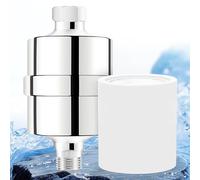 Keycozy Filtro de ducha de metal de aromaterapia con vitamina C, acero inoxidable 304 con aroma transparente de brisa marina, limpia agua suave, elimina el 99% de cloro, mejora tu piel y cabello