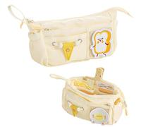 KEYDUACU Estuche para lápices de alta capacidad para adolescentes, organizador portátil grande con asa y bucle de fácil agarre, incluye suministros divertidos y bonitos para diario (cocina mágica)