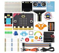 KEYESTUDIO BBC Microbit Starter Kit Sensor Module Kit with Micorobit V2 (Include) with MakeBlocks and Python Code, Detailed Online Tutorial, Example Projects