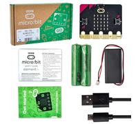 KEYESTUDIO Kit básico de Inicio para BBC Micro bit, con Placa de microbits, Soporte de batería, Cable Micro USB