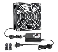 KEYFANCLUB Ventilador de computadora pequeño de 80 mm con enchufe de CA, ventilador de 110 V 120 V 220 V 240 V con controlador de velocidad, refrigeración para PC de juegos, módem, gabinete, terrario