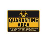 KEYGAMER Cartel de metal de cuarentena, placa vintage para garaje, bar, decoración de pared del hogar, 20 x 30 cm