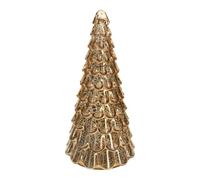 Keyhomestore - Árbol de cristal de color dorado con LED, decoración navideña. Altura 40 cm, diámetro 19 cm. Ideal como adorno de decoración, centro de mesa.