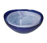 Keyhomestore - Juego de 2 cuencos de alabastro de color blanco y azul océano, diámetros de 30 y 26 cm, ideales como recipientes para alimentos como ensaladas y frutas. Ideal como regalo y ensaladera.