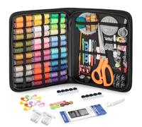 KEYHOT Costurero Viaje, 200Pcs Kit Kit Costura para la Abuela Mamá Viajera Principiante, Pequeño Completos Contiene Agujas Hilo Tijeras Medida Cinta Dedal etc(38 colores)