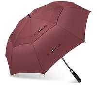 KEYHOT Paraguas Grande de Golf XL Automático a Prueba de Viento, Fuerte Gran Tamaño con Doble Toldo para Hombres y Mujeres (Borgoña)