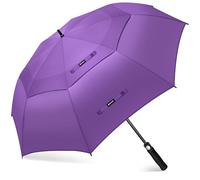 KEYHOT Paraguas Grande de Golf XXL Automático a Prueba de Viento, Fuerte Gran Tamaño con Doble Toldo para Hombres y Mujeres (Morado)