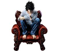 Keyhvao Figura de acción Cool L de 15 cm, posición en cuclillas, modelo L, estatua de Death Note, figuras de anime, material de PVC, decoración de regalos para fans y amigos