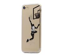 Keyihan Funda para iPhone 7 y iPhone 8 (4,7 Pulgadas) Negro Patrón Suave Transparente TPU Carcasa Protectora Ultra Delgada y Ligéra como si no hubiera Funda (Jugar al Baloncesto Bandeja)