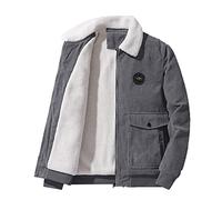 KeYIlowys Chaqueta de Lana de Cordero de Pana Chaqueta de Invierno Suelta más Terciopelo Grueso Chaqueta de Solapa Informal Ropa de Hombre