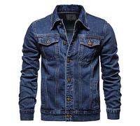 KeYIlowys Chaqueta Vaquera para Hombre de Primavera y Otoño - Ajustada Informal de Algodón - Ropa Masculina