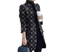 KeYIlowys OtoñO/Invierno Abrigo De Lana Estampado Cuello Alto Mujer