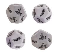 KeyinBox Juego de 4 dados eróticos para parejas, 12 posiciones sexuales diferentes con la pareja, ayuda a la toma de decisiones, posiciones sexuales, color blanco