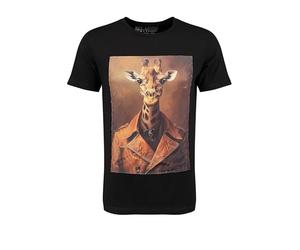 KEYLARGO Klsmart Giraffe Round Camiseta, Negro (1100), XL Hombres