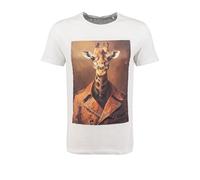 KEYLARGO Klsmart Giraffe Round, Key Largo-Camiseta para Hombre, diseño de Jirafa, Color Blanco, XXL