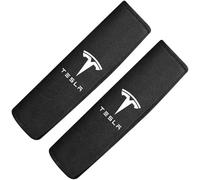 KEYLEON 2 Pcs Almohadillas Cinturon Coche para Tesla Model Y 2020-, Almohadillas para Cinturón de Seguridad Correas de Gancho y Bucle Cómodas Durante Viaje