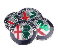 KEYLEON 4 Piezas Tapacubos Centrales Llantas Adhesivo para Alfa Romeo Mito 147 156 159 166 Giulietta Mito Spider Stelvio 56MM, Llantas Tapacubos Decoración de Llantas de Automóvil,Red