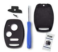 KeylessPros 3-BTN - Carcasa de repuesto para llave remota de entrada sin llave, compatible con Honda Civic LX, CR-V, CR-Z, Pilot, Fit, Insight, Odyssey, Ridgeline, Accord Crosstour, no requiere cortes