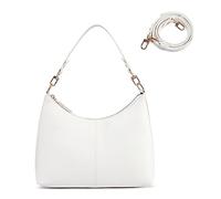 Keyli, Pequeños bolsos de hombro para mujer, mini bolso bandolera impermeable de cuero suave para el trabajo, compras, viajes, Blanco
