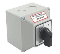 KEYMOO Interruptor de cambio giratorio de 32 A con caja, 660 V, 3 posiciones, 2 terminales de fase 8, interruptor selector universal con terminales de horquilla amarillos IP65 CE 26-32/D202.2D