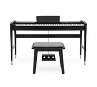 Keynote 88-Key Weighted Contemporary Piano digital con Bluetooth y taburete, Matte Black