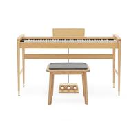 Keynote Piano Digital 88 Teclas con Bluetooth, Roble | 88 teclas contrapesadas de sensación realista, 40 voces vía motor de audio DREAM, conectividad Bluetooth