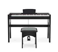 Keynote Piano Digital con 61 Teclas para Niños y Principiantes - Piano Vertical para el Hogar con Pedal de Sustain y Banqueta - Negro