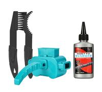 keynoyin Juego de limpieza de cadena para bicicleta de montaña, arandela de cadena + cepillo + lubricante