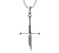 KeyoGoS Colgante de Espada Rota Chapado en Plata - Collar Gótico de Caballero y Samurái para Hombres y Mujeres