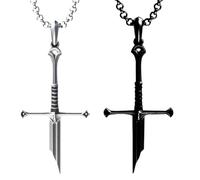 KeyoGoS Colgante de espada rota chapado en plata, collar gótico de espada samurái para hombre y mujer, Plata, No es una piedra preciosa