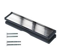 Keypak Buzón con funda de 30,6 cm, solapa antibroches y burlete para puertas de PVC de 20-40 mm, compuesto y madera (negro/plata pulida)