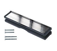 Keypak Buzón de Puerta con Funda de 30,6 cm, para Puertas de 40 a 80 mm de Grosor, Solapa antipresión, burlete Interno, buzón Ajustable para Puertas de Madera compuesta de UPVC (Negro/Plata Pulida)