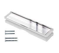 Keypak Buzón de puerta de 30,6 cm, se adapta a puertas de 40 a 80 mm, solapa antirroturas, burlete interno, buzón ajustable para puertas de madera compuesta de UPVC (plata/plata pulida)