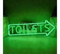 KEYQEEN Letrero de neón con Flecha apuntando a la Derecha para el baño, letreros de neón LED USB Regulables para decoración de Paredes de baños de Tiendas y centros comerciales,Verde,50x20cm