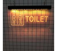 KEYQEEN Letrero de neón de Aseo, baños de 10 Colores de atenuación de Luces de neón LED para Colgar en la Pared de decoración 3D Tallado Signos Luminosos,40x20cm