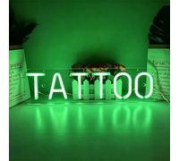 KEYQEEN Letrero de neón para Tatuajes para decoración de Pared, letreros para Tiendas de Tatuajes, Bares y Clubes, Luces de neón LED USB Regulables para Fiestas,Verde,40x11cm