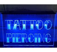 KEYQEEN Tienda de Tatuajes Piercing Letrero de neón LED, decoración de Pared RGB Controlador de 24 Teclas oscurecimiento USB Luces de neón Luces nocturnas Letrero Luminoso, 30x20cm,Tattoo Piercing
