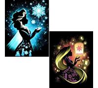 KEYRANKE Paquete de 2 kits de arte de diamantes de para adultos, kits de pintura de diamantes de, kit de punto de cruz, bordado de diamante brillante, imágenes para decoración de pared