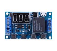 Keyren MóDulo de Relé Temporizador, Dc 6v ~ 30v Retardo de ActivacióN MóDulo de Interruptor de Relé Temporizador de Ciclo de Encendido/Apagado Con Pantalla Led de DíGitos Micro Usb 5v