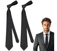 KEYRI 2 PCS Corbatas de Hombre 6cm Clásico Corbatas Skinny Delgado Color Sólido Corbata para Hombres Duradera & Moda Corbata para Bodas, Negocios, Fiestas, Trabajo y Eventos Formales (Negro)