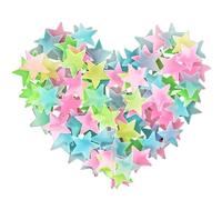 KEYRI 200 Piezas Pegatinas Fluorescentes Estrellas Techo Habitación que Brillan en la Oscuridad Pegatinas Pared Infantiles Estrellas 3D Adhesivos de Decoración Pared Niñas Niños y Niño (Multicolor)