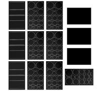 KEYRI 211 Piezas Parches de Reparación Formas Redondas y Rectangulares Nylon Parches para Ropa para Chaquetas, Tiendas y Ropa de Exterior Parche Autoadhesivo para Tejidos con Superficie Lisa (Negro)