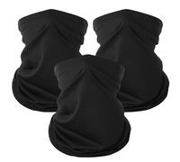 KEYRI 3 Piezas Pañuelo de Hombre Mujer Calentador de Cuello Braga Cuello Moto Mascarilla Multifuncional Deporte Calentador Pasamontañas Máscara de Esquí Ciclismo Senderismo Correr (3 Negro)