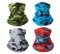 KEYRI 4 Piezas Pañuelo de Hombre Mujer Calentador de Cuello Braga Cuello Moto Mascarilla Multifuncional Deporte Calentador Pasamontañas Máscara de Esquí Ciclismo Senderismo Correr Aire Libre (Vistoso)