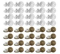 KEYRI 40 Piezas Botones para Jeans 17mm para Sustituir los Botones que Faltan o Ajustar las Correas Desmontable Ajustable para Vaqueros chalecos y bolsos (20 Plata & 20 Cobre)