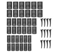 KEYRI 48 Piezas Bigudíes Pelo de Rulos y Clips de Rodillo Profesional de Autoadhesivas Bigudíes Pedazos Rulos para el Pelo Auto Agarre Rulos Pelo Grandes para Salon Corto Largo Rizos (Negro)