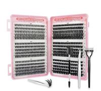 KEYRI 580 Piezas Pestañas Postizas 30-40-50-60-80-100D Curl Lash Lift Kit con Separador de Pestañas, Cepillo y Pinzas Cluster Lashes Kit para Principiantes Niñas y Mujeres (Kit, 30D-100D)