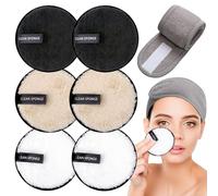 KEYRI 7 Piezas Discos desmaquillantes reutilizables Algodones Desmaquillantes Lavable Toalla facial desmaquillante de microfibra superabsorbente para lavado facial y desmaquillante (7 Piezas)